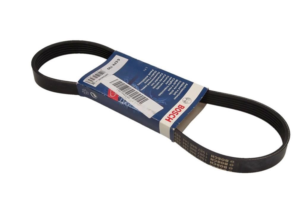 Aux belt Audi A1: 1987946144 Bosch Poly-V belt 6PK799