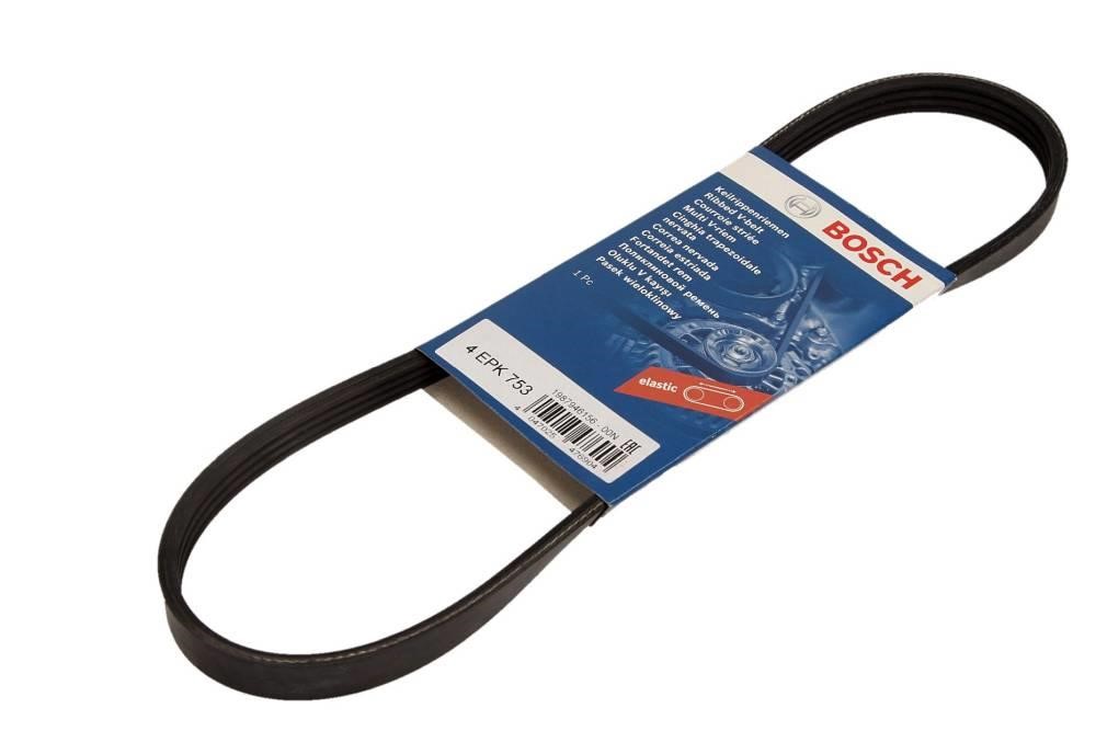 Aux belt Smart Fortwo: 1987946156 Bosch Poly-V belt 4PK753
