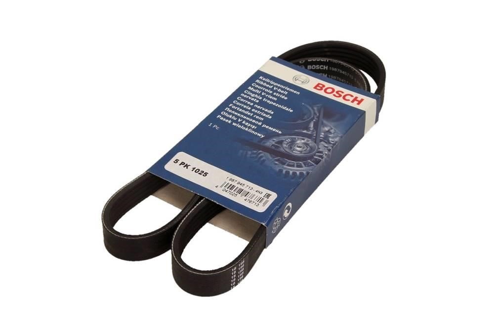 Alternator belt Citroen AX: 1987945713 Bosch Poly-V belt 5PK1025