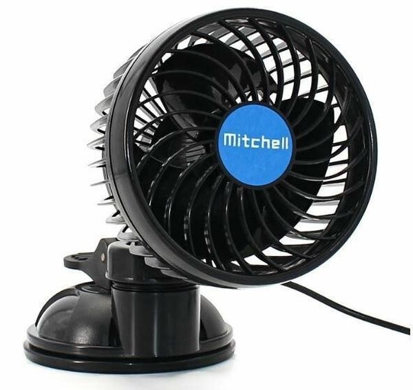61008 Carcommerce Car fan - "Turbo" -12V 6" - with suction cup