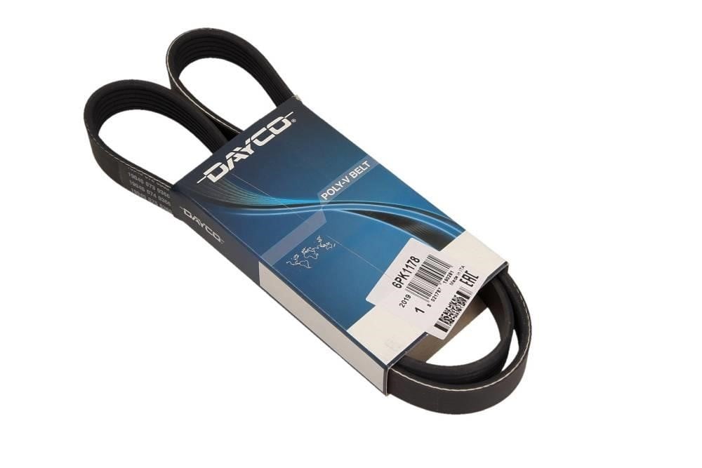 Drive belt Renault Duster: 6PK1178 Dayco Poly-V belt