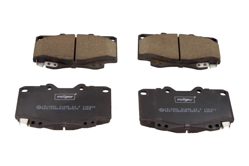 Brake pad kit Toyota Fortuner: 192941 Maxgear Brake pad set