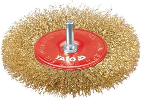 YT4757 Yato Circular brush with shaft, crimped brass wire