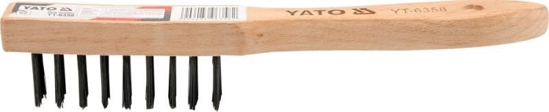 YT6360 Yato Wire brush, steel wire, 6 rows, wooden handle