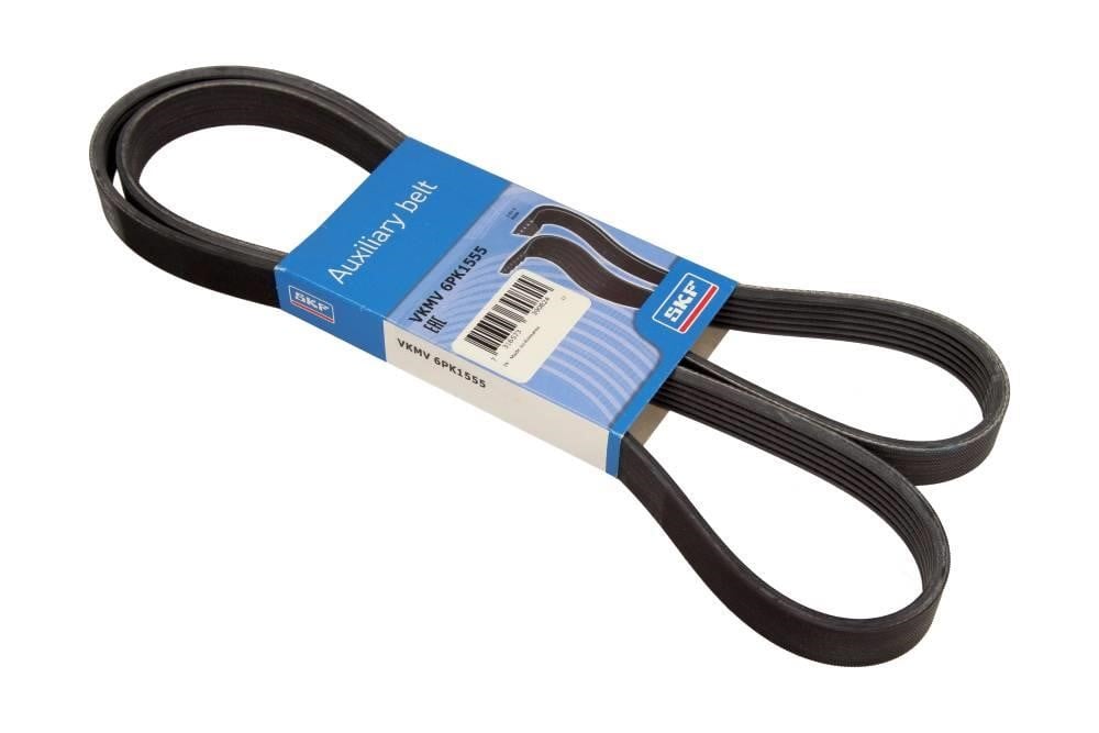 Aux belt Volvo 480 E: VKMV6PK1555 SKF Poly-V belt 6PK1555