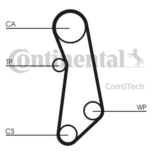 TIMING BELT KIT WITH WATER PUMP Contitech CT1115WP1