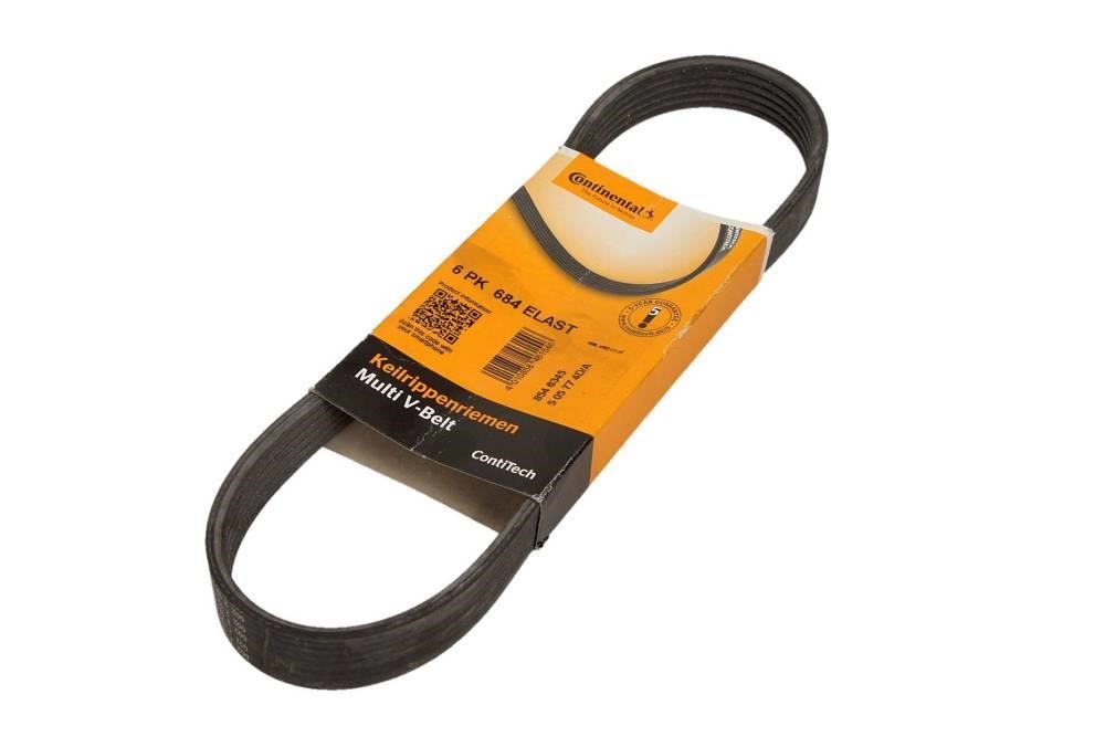 Aux belt Mini: 6PK684ELAST Contitech Poly-V belt 6PK684