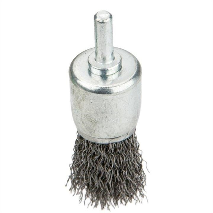 62H341 Verto End brush 24mm with shaft, brass plated steel wire, crimped