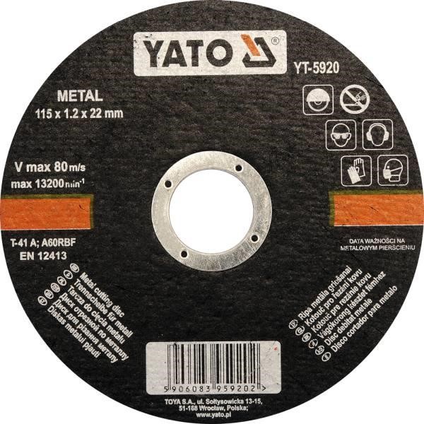 YT5920 Yato Cutting disc for metal diameter 115x1.2x22mm