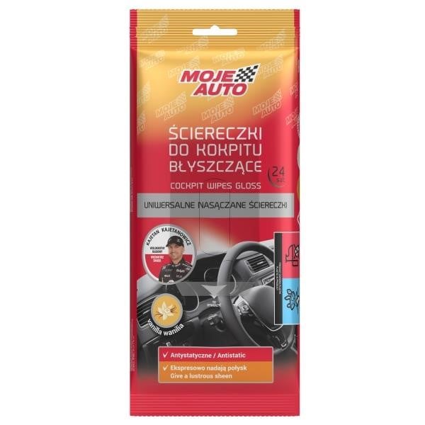 5905694017813 Moje Auto Cockpit wipes gloss- Vanilla - 24 pcs.