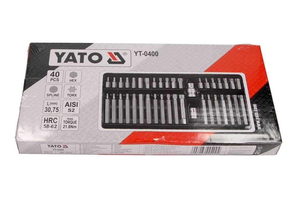 YT0400 Yato Screwdriver bit set torx, hex, spline 40 pcs