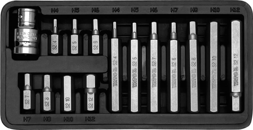 YT0413 Yato Screwdriver bit set hex 15 pcs