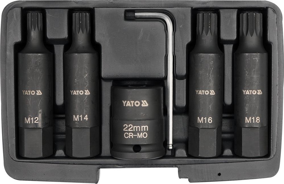 YT1157 Yato Spline impact bit set 3/4" 6 pcs