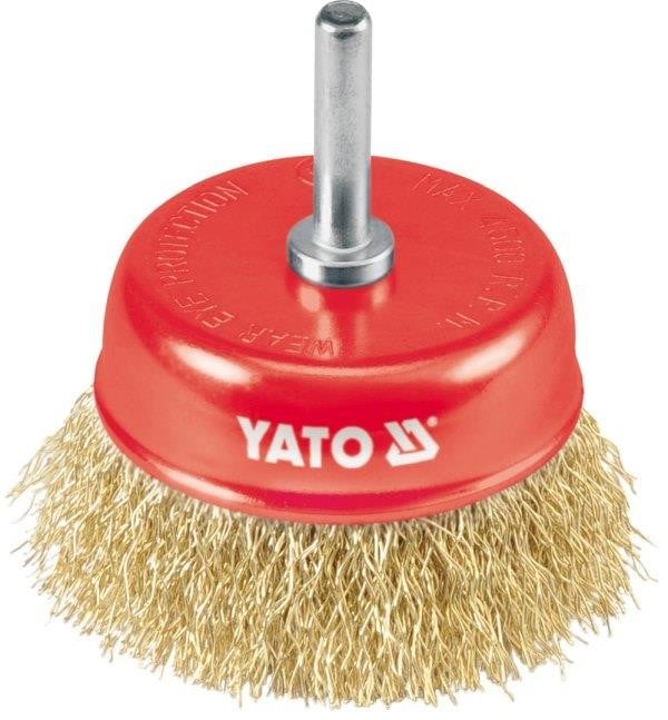 YT4750 Yato Cup brush with shaft, crimped brass wire