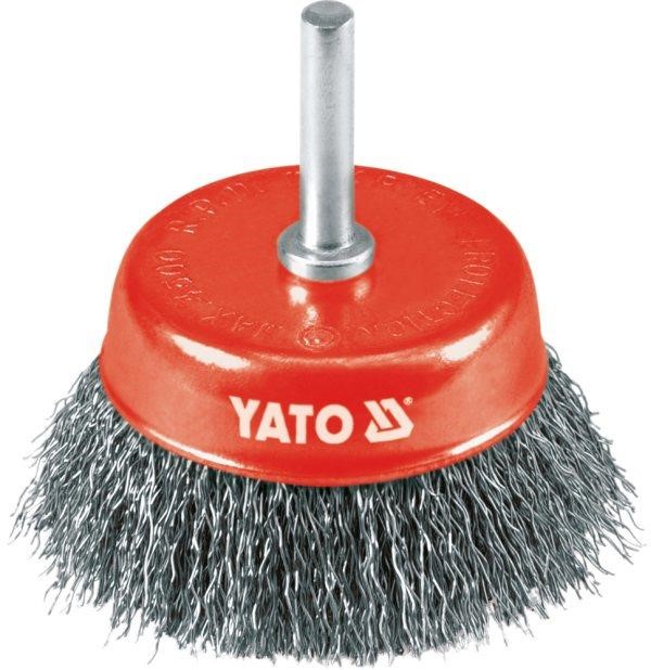 YT4751 Yato Cup brush with shaft, crimped inox wire
