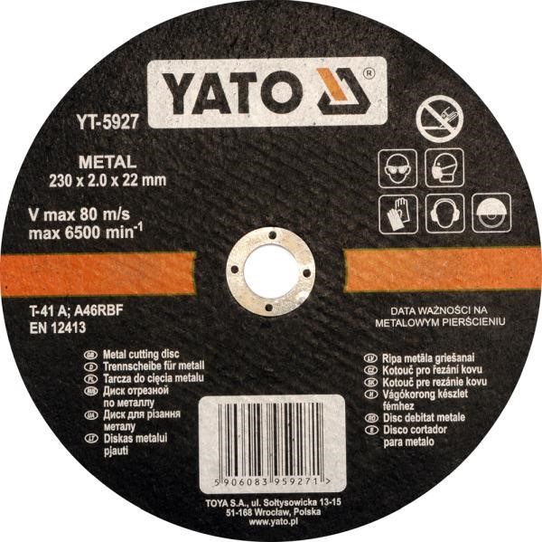 YT5927 Yato Cutting disc for metal 230x2.0x22mm