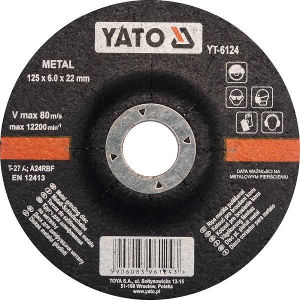 YT6124 Yato Metal grinding disc 125x6.0x22 mm