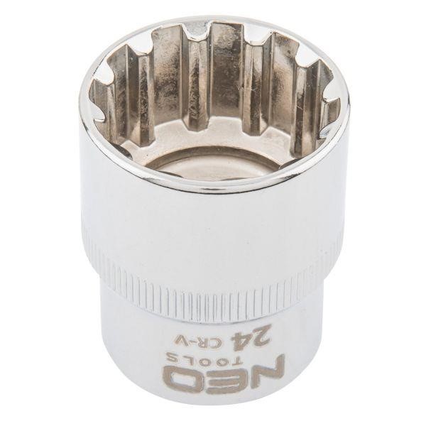 08596 Neo Tools Spline socket 1/2", 24mm, Neo
