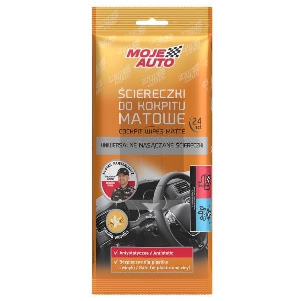 5905694017820 Moje Auto Cockpit wipes matte - Vanilla - 24 pcs