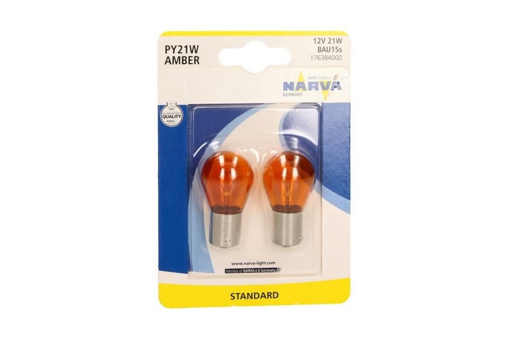 176384000 Narva Glow bulb yellow PY21W 12V 21W