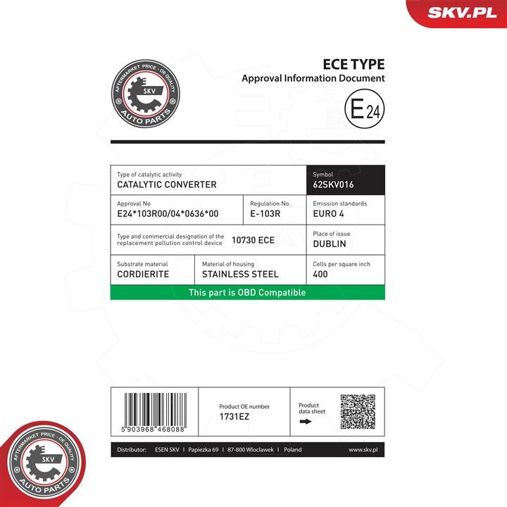 Buy Esen SKV 62SKV016 – good price at EXIST.AE!