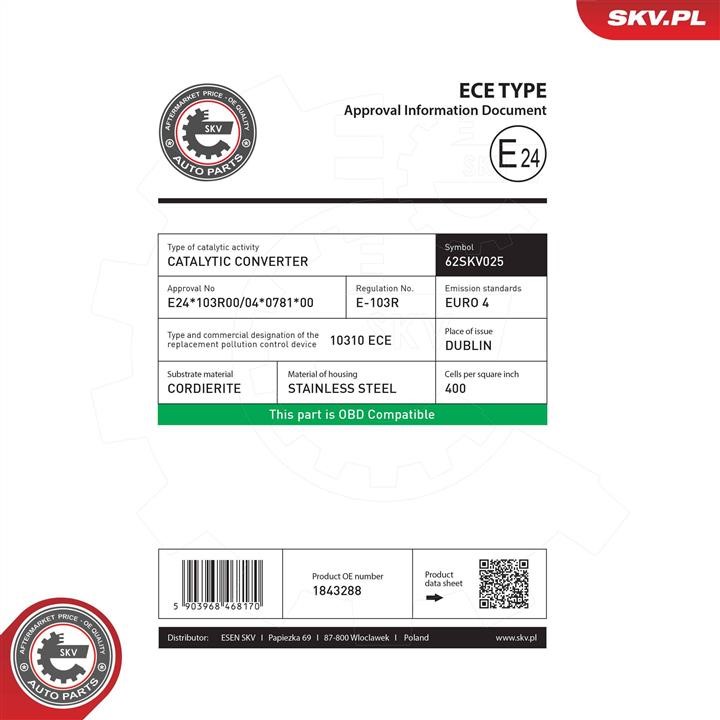 Buy Esen SKV 62SKV025 at a low price in United Arab Emirates!