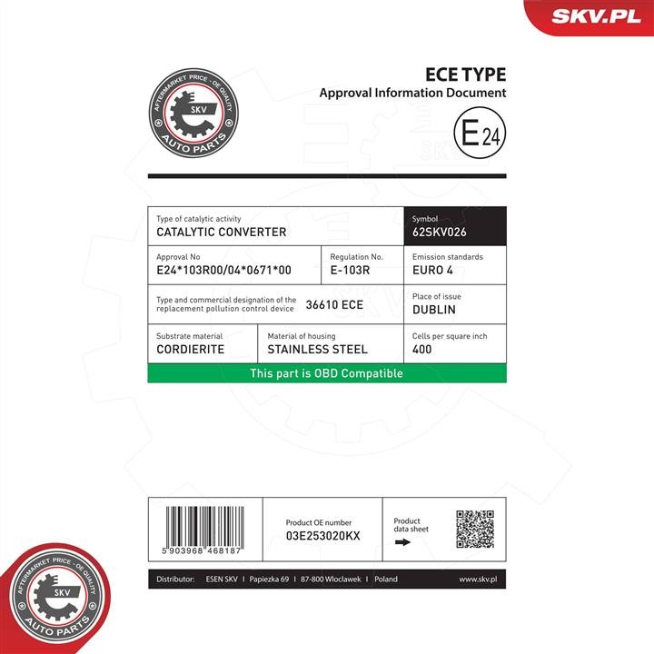 Buy Esen SKV 62SKV026 at a low price in United Arab Emirates!