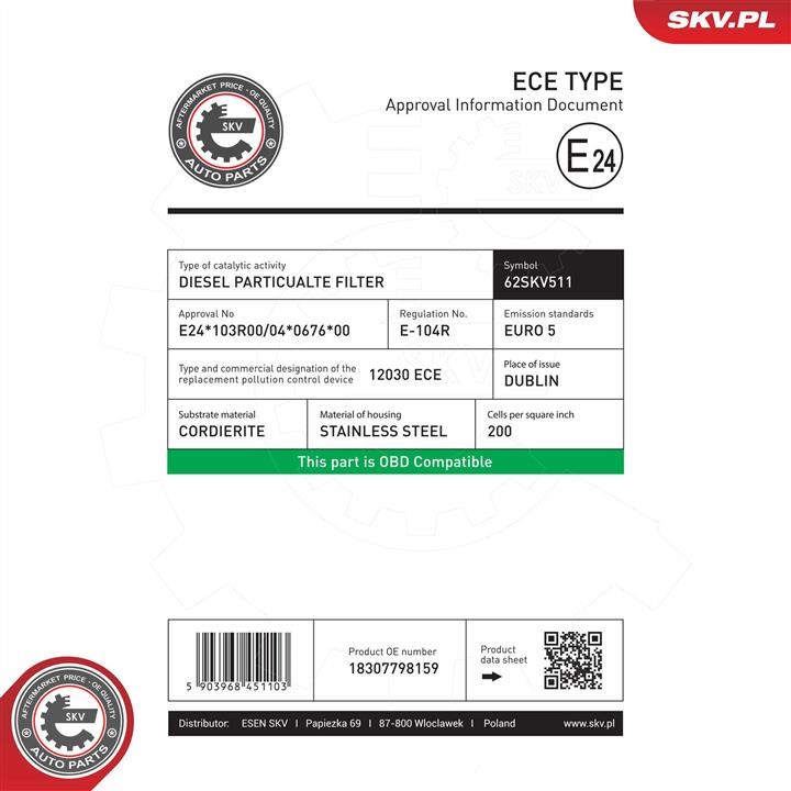 Buy Esen SKV 62SKV511 – good price at EXIST.AE!