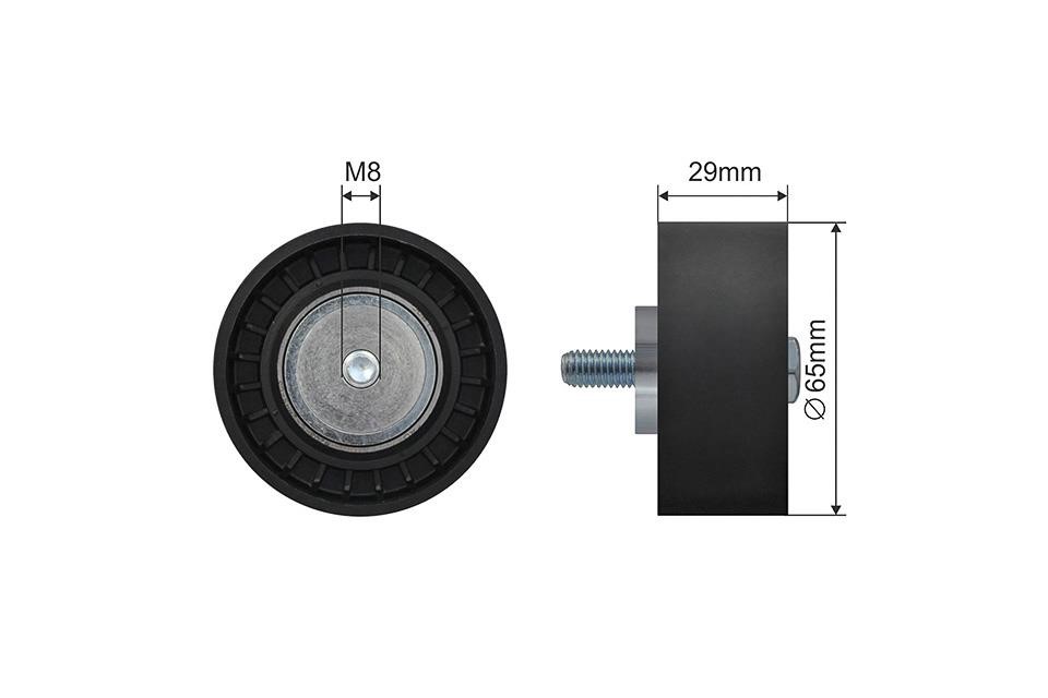 Guide pulley Fiat Idea: RNKAR014 NTY Deflection/guide pulley, v-ribbed belt