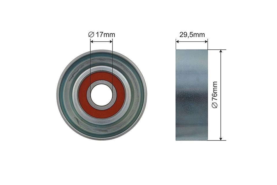 Guide pulley Honda: RNKHD025 NTY Tensioner pulley, v-ribbed belt