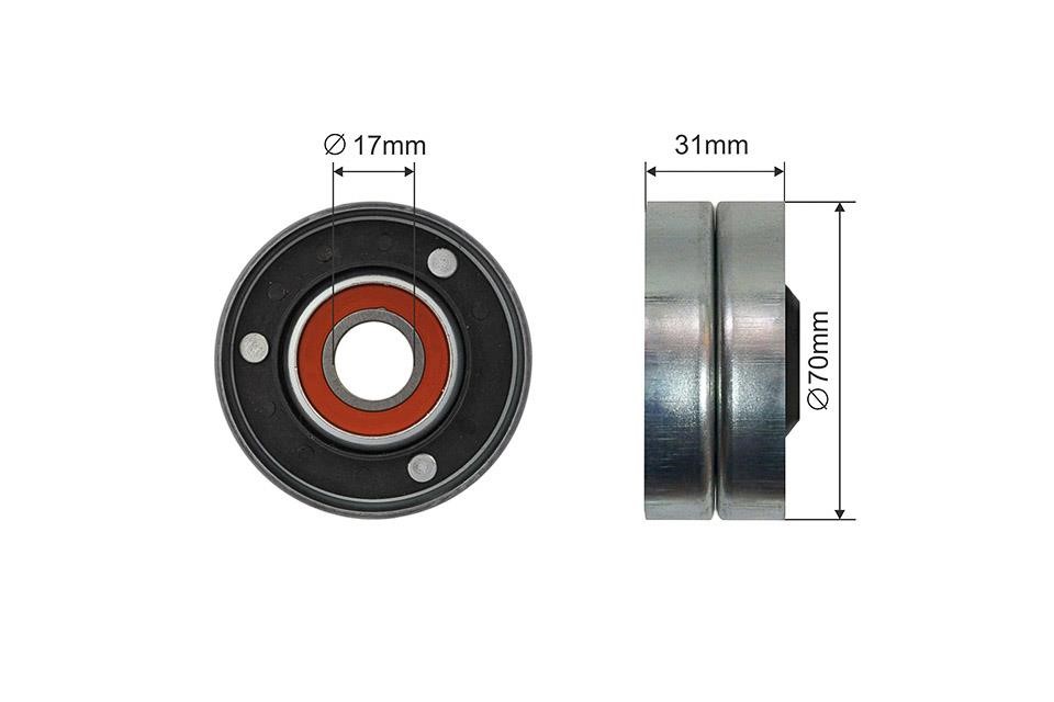 Idler tensioner pulley Land Rover: RNKLR015 NTY Tensioner pulley, v-ribbed belt