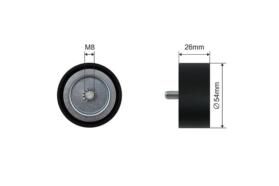 Belt tensioner pulley Mercedes Sprinter: RNKME063 NTY Tensioner pulley, v-ribbed belt