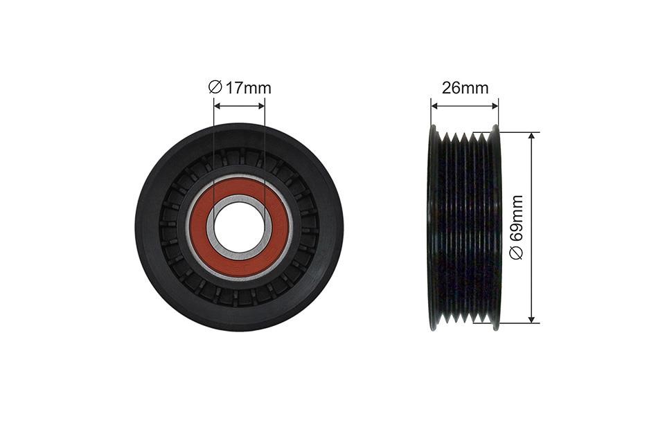 Idler tensioner pulley Mazda MX-5: RNKMZ018 NTY Tensioner pulley, v-ribbed belt