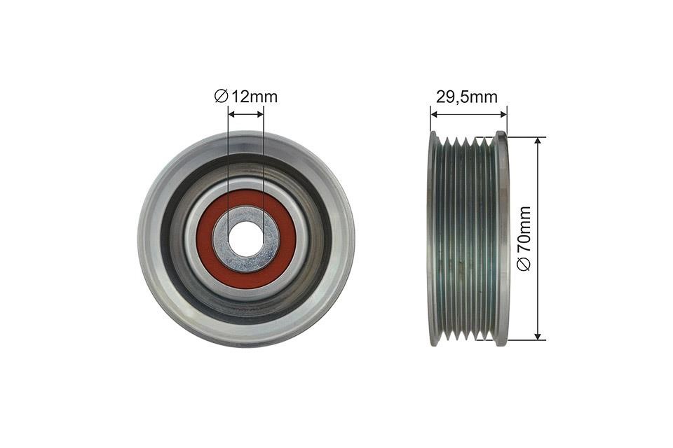 Guide pulley Lexus LS: RRKTY007 NTY Deflection/guide pulley, v-ribbed belt