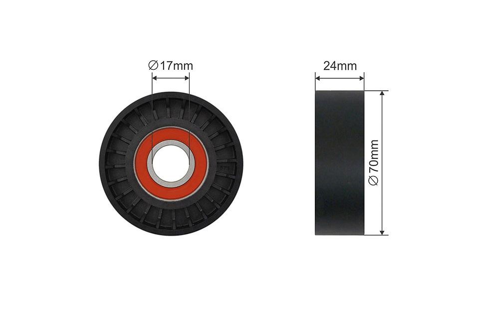 Belt tensioner pulley Dodge Durango: RNKCH043 NTY Tensioner pulley, v-ribbed belt