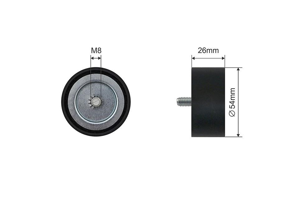 Belt tensioner pulley Mercedes Sprinter: RNKME064 NTY Tensioner pulley, v-ribbed belt