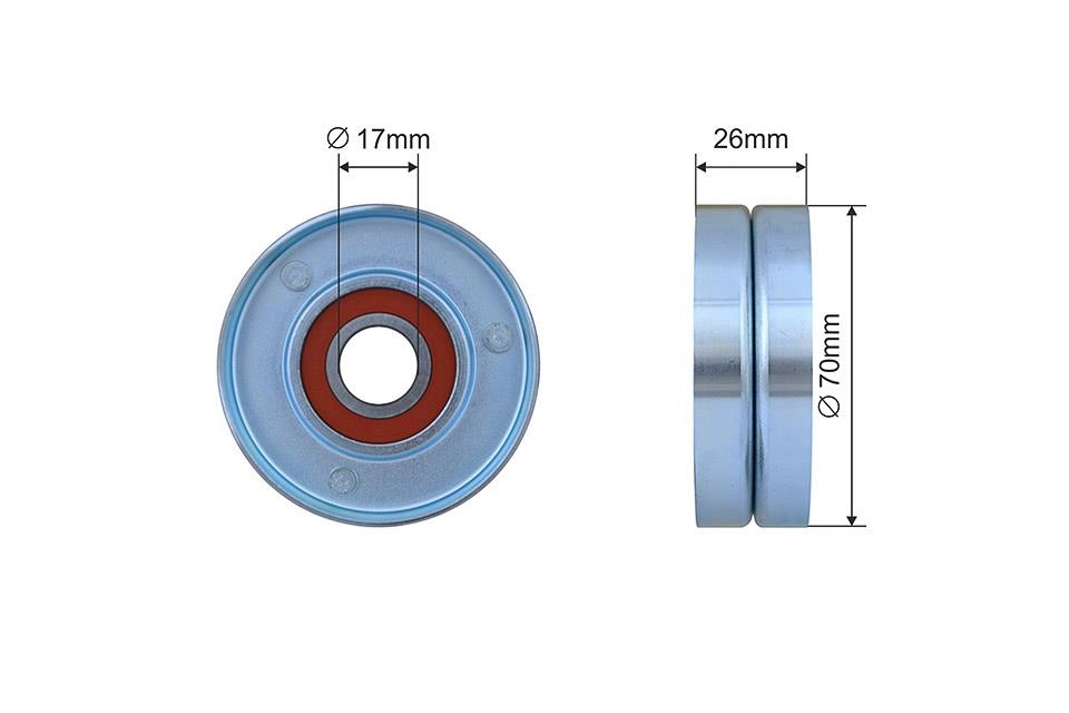 Belt tensioner pulley Chrysler: RNKCH042 NTY Tensioner pulley, v-ribbed belt