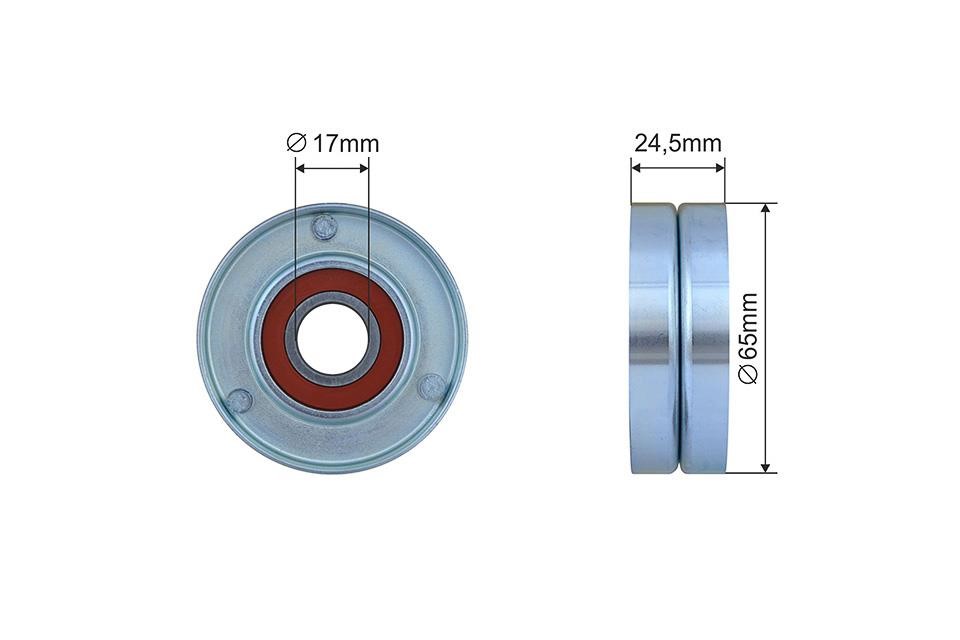 Guide pulley Audi A1: RNKAU058 NTY Tensioner pulley, v-ribbed belt