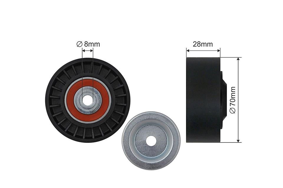 Idler tensioner pulley Audi A5: RNKAU064 NTY Deflection/guide pulley, v-ribbed belt