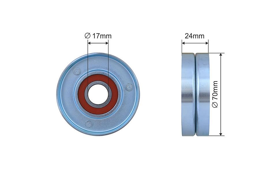 Idler tensioner pulley Audi A4: RNKAU068 NTY Tensioner pulley, v-ribbed belt