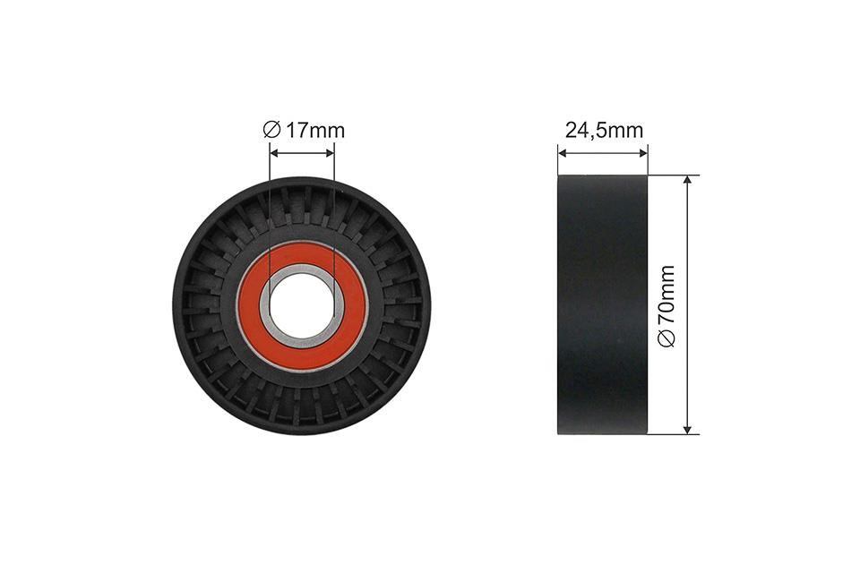RNKPE009 NTY Tensioner pulley, v-ribbed belt