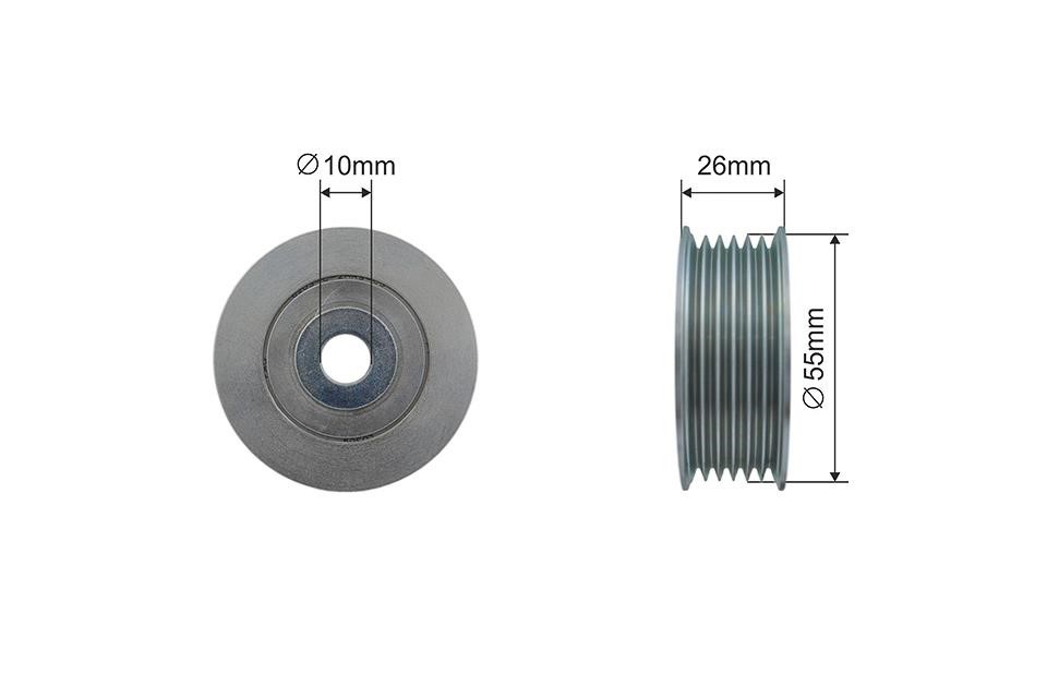 Idler tensioner pulley Mitsubishi Lancer: RNKPE011 NTY Tensioner pulley, v-ribbed belt