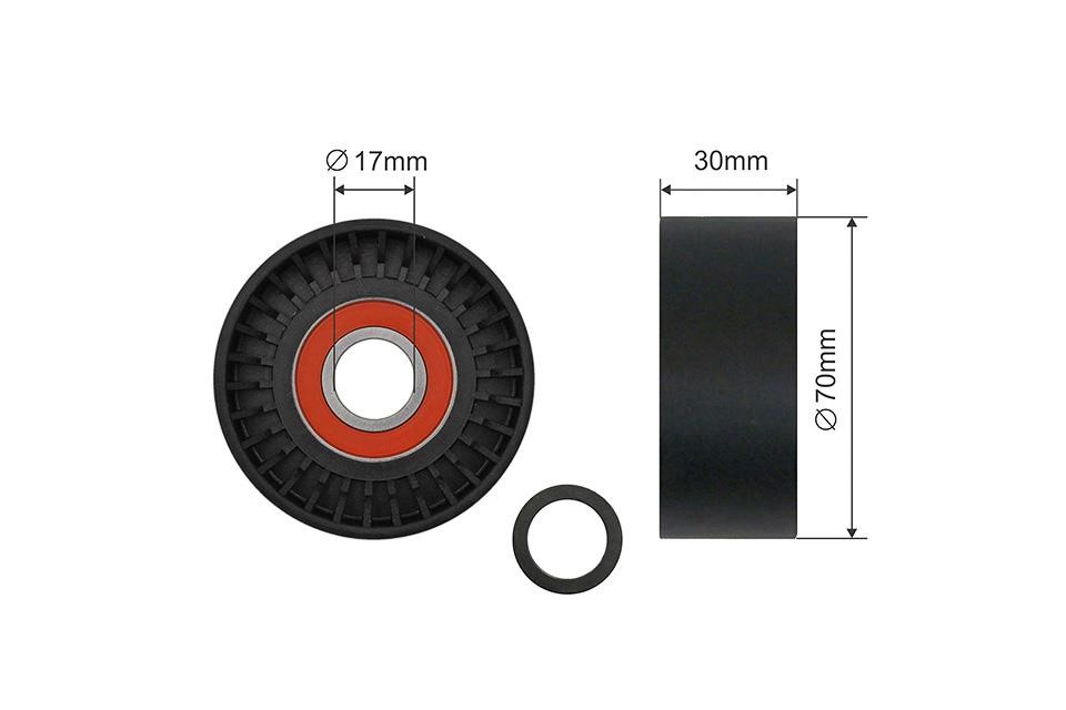 Idler tensioner pulley Porsche: RNKPS003 NTY Tensioner pulley, v-ribbed belt