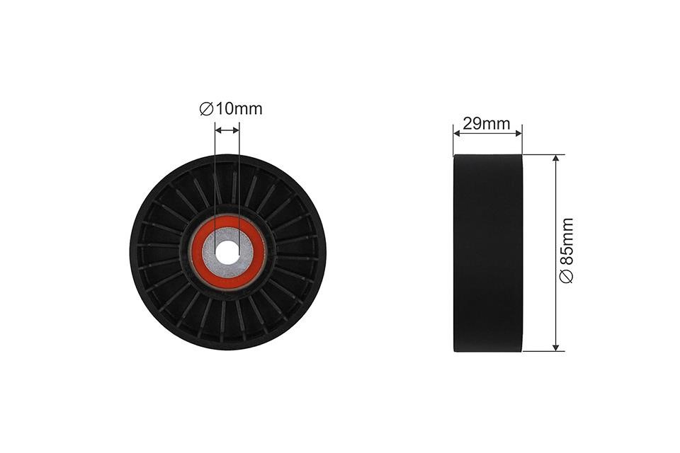 Belt tensioner pulley Renault: RNKRE029 NTY Tensioner pulley, v-ribbed belt