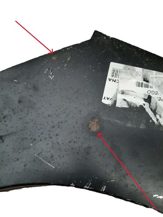 Rear left wing arch, Rust in places, has minor deformations, scratches Klokkerholm 2936591-DEFECT