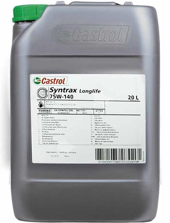 Castrol SYNLL75W14020L Transmission oil Castrol Syntrax Longlife 75W-140, 20L SYNLL75W14020L SYNLL75W14020L Castrol Transmission oil Castrol Syntrax Longlife 75W-140, 20L