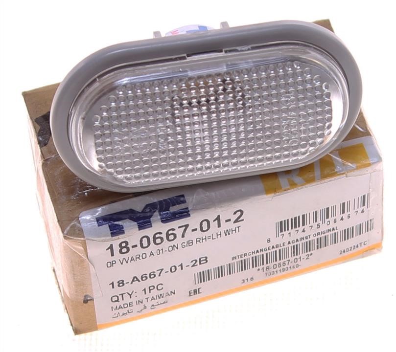 Side indicator Opel: 180667012 TYC Indicator light