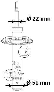 Shock absorbers Citroen C3: 3338061 KYB (Kayaba) Shock absorber assy