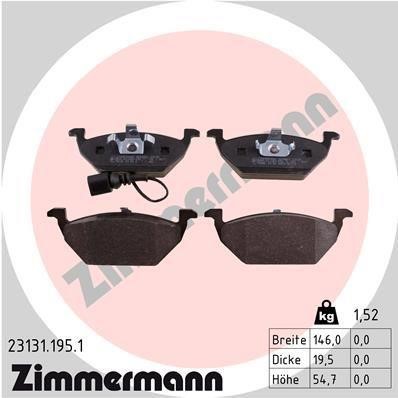 Brake pad set Otto Zimmermann 23131.195.1