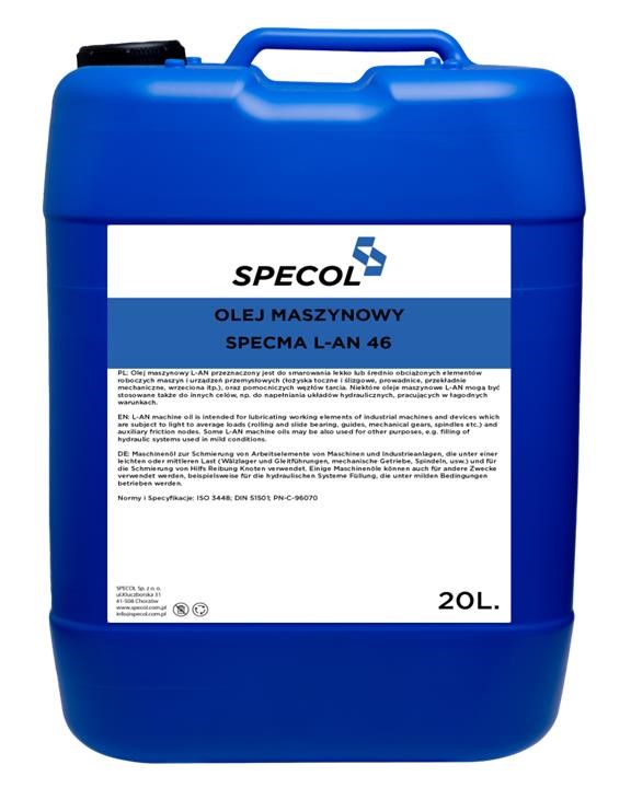 102251 Specol Hydraulic oil SPECOL L-AN 46, 20L
